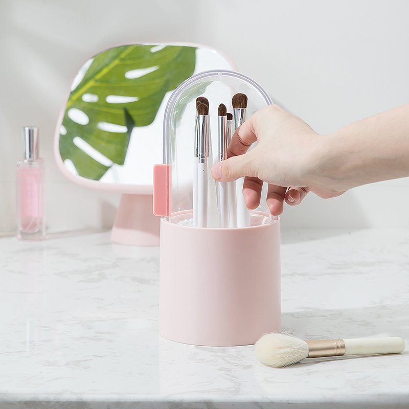 Hot sell plastic cosmetic organizer display storage box PP makeup brush holder with lids