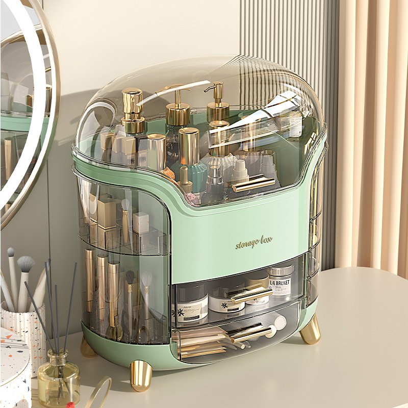 2024 2 Drawer Makeup Organizer For Bathroom Vanity Countertop Large Dustproof Skincare Cosmetic Storage Box