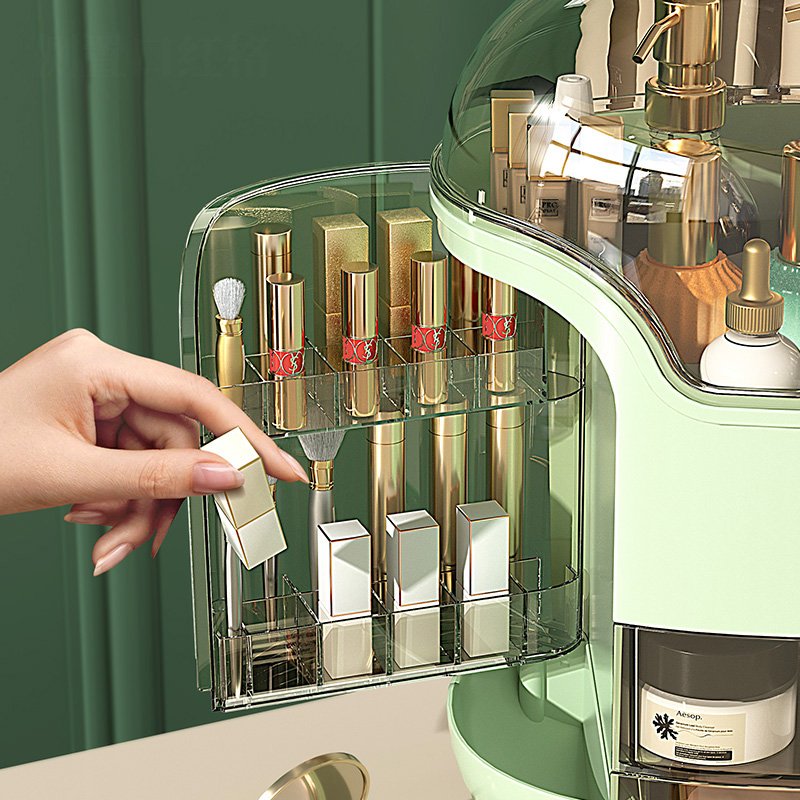 2024 2 Drawer Makeup Organizer For Bathroom Vanity Countertop Large Dustproof Skincare Cosmetic Storage Box