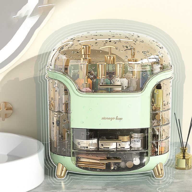 2024 2 Drawer Makeup Organizer For Bathroom Vanity Countertop Large Dustproof Skincare Cosmetic Storage Box