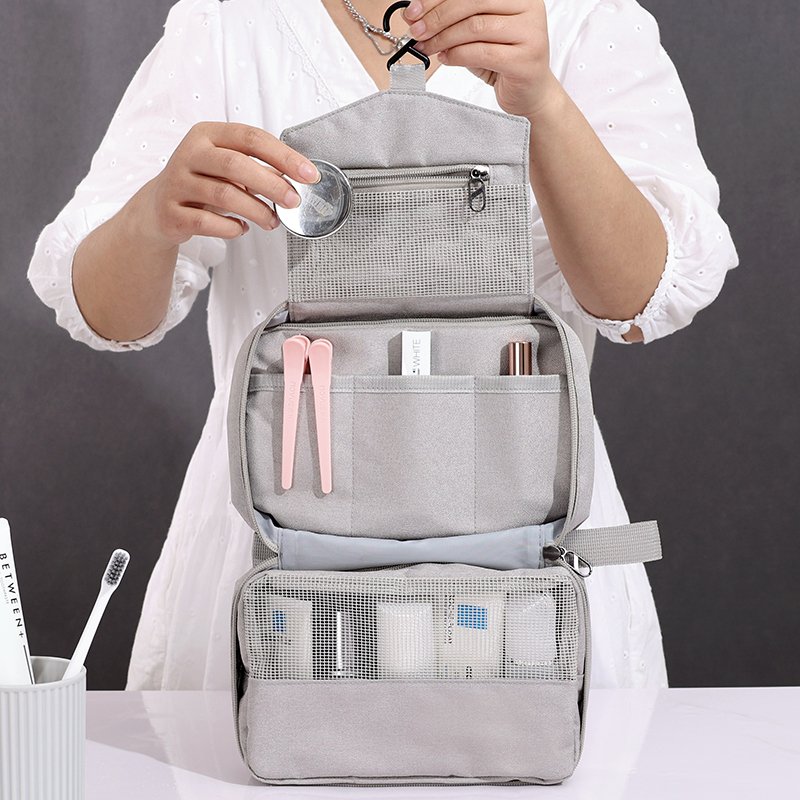 New material cosmetic bag travel makeup toiletry bag travel bag with hanging hook