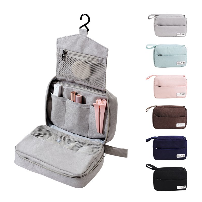 New material cosmetic bag travel makeup toiletry bag travel bag with hanging hook