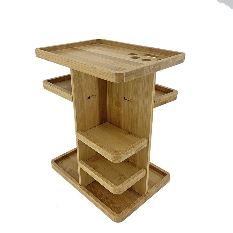 custom natural bamboo makeup organizer cosmetic organizer arbitrary assembly organizador demaquillaje wooden makeup organizer