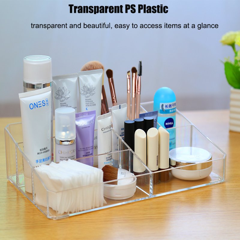 Square Acrylic Cosmetic Makeup Organizer Storage Clear Plastic Skincare Vanity Make Up Organizers Perfume Makeup Holder Box