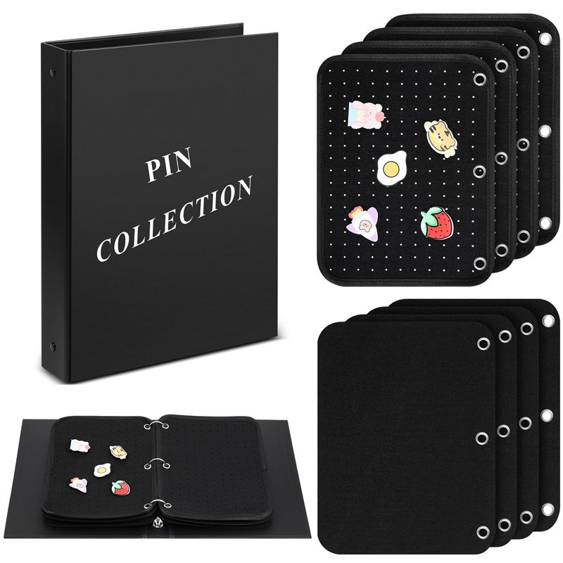 Enamel Pin Display Binder 3 Ring Pin Display Book Storage Organizer Pins Buttons and Lapel Collection Storage Organizing