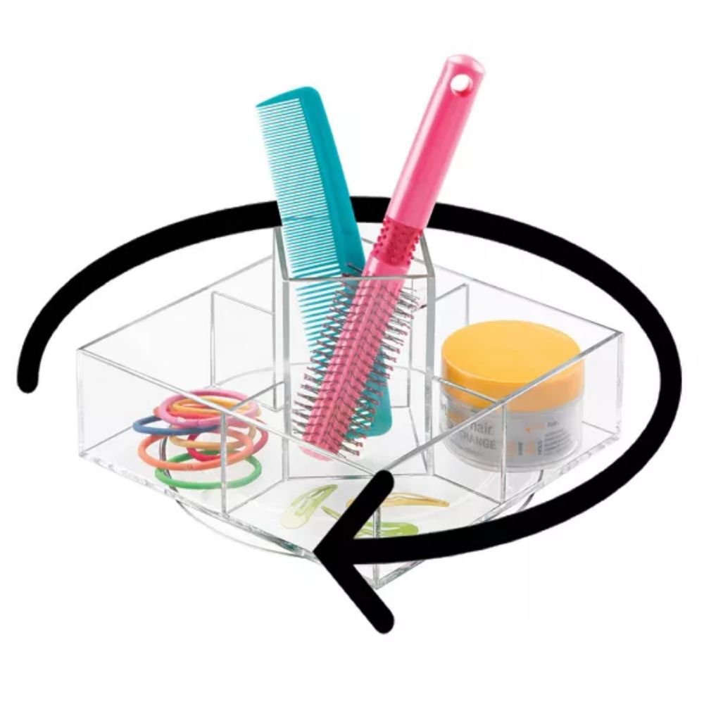 Clear Rotating Acrylic Cosmetic/Makeup Organizer Tray Premium Drawer Organizers