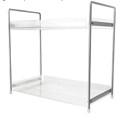 Bathroom Countertop Organizer Acrylic Tray Vanity Counter Skincare Organizer Shelf Home Storage Holder for Kitchen