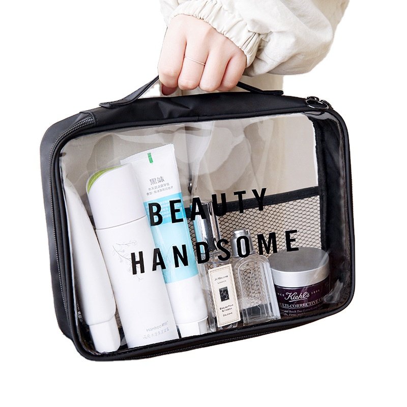 Waterproof Plastic Toiletry Bags Makeup Bags & Cases Clear Zipper PVC Travel Cosmetic Bag Organize for bottles