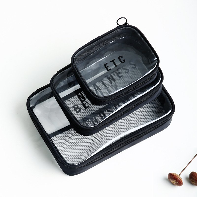 Waterproof Plastic Toiletry Bags Makeup Bags & Cases Clear Zipper PVC Travel Cosmetic Bag Organize for bottles