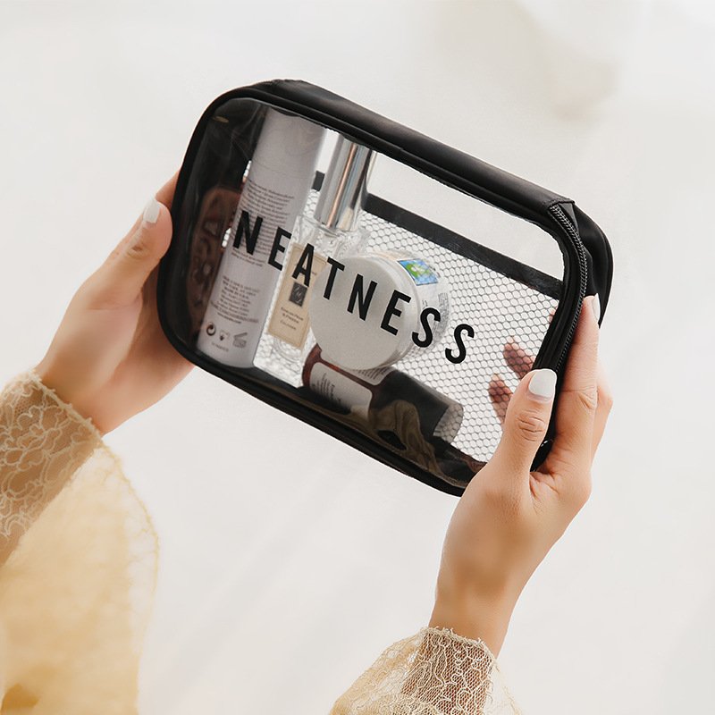 Waterproof Plastic Toiletry Bags Makeup Bags & Cases Clear Zipper PVC Travel Cosmetic Bag Organize for bottles