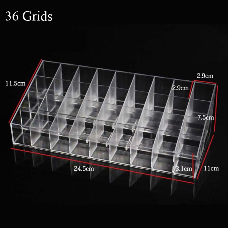 Clear Plastic 36/40 slot Makeup organizer Lipstick Storage box Cosmetic Storage Lip Gloss Organizer Holder Lipstick Display rack