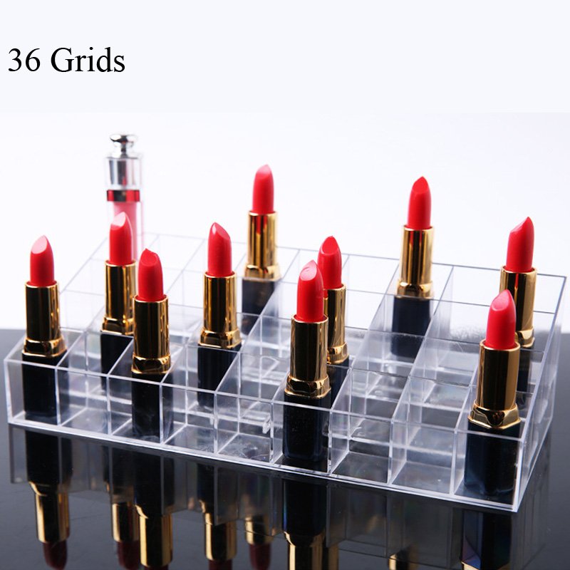 Clear Plastic 36/40 slot Makeup organizer Lipstick Storage box Cosmetic Storage Lip Gloss Organizer Holder Lipstick Display rack
