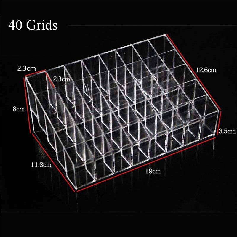 Clear Plastic 36/40 slot Makeup organizer Lipstick Storage box Cosmetic Storage Lip Gloss Organizer Holder Lipstick Display rack