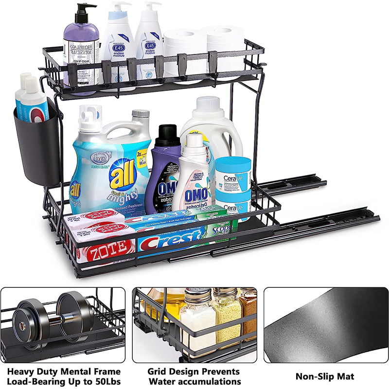 Industrial Spare Parts Organizer Cabinet Adjustable Under-Sink Storage And Cabinet Kitchen Organizer Rack