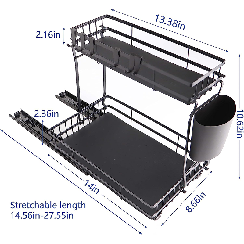 Industrial Spare Parts Organizer Cabinet Adjustable Under-Sink Storage And Cabinet Kitchen Organizer Rack