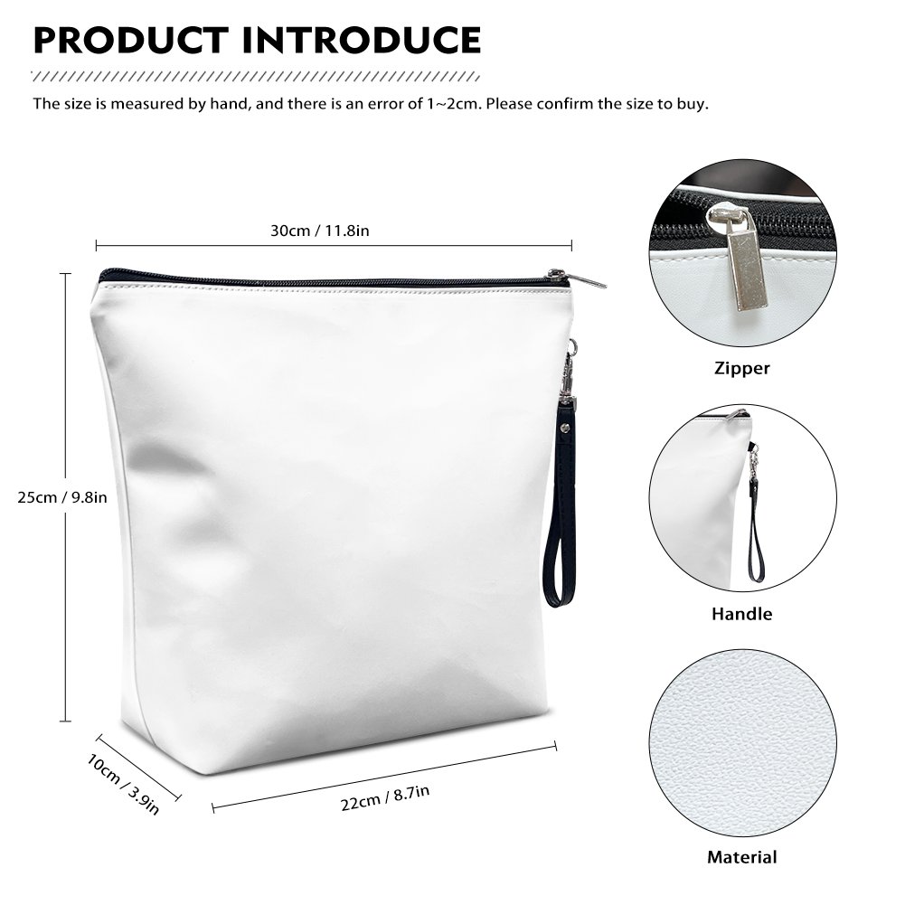Wholesale Hawaiian Style Tribal Custom Logo Waterproof Makeup Bags Lightweight PU Leather Folding Zipper Travel Cosmetics Pouch