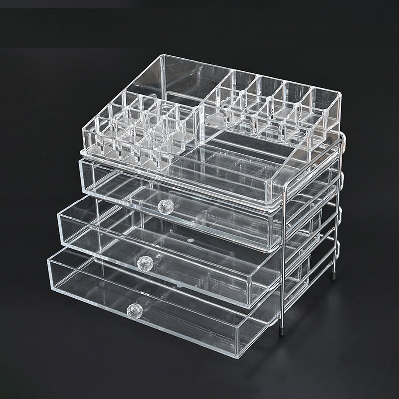Original Manufacturer Custom Dust Proof Plastic Makeup Organizer Transparent Cosmetic Storage Box with Drawer
