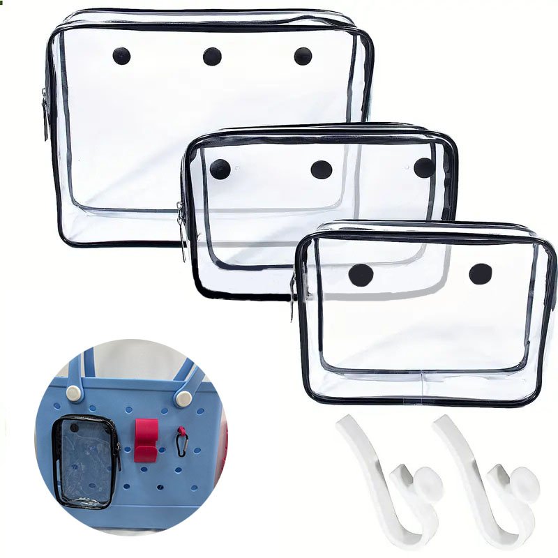 Organizes cosmetics and brushes Transparent for easy find Durable Versatile Clear Insert Bag Ideal for travel essentials