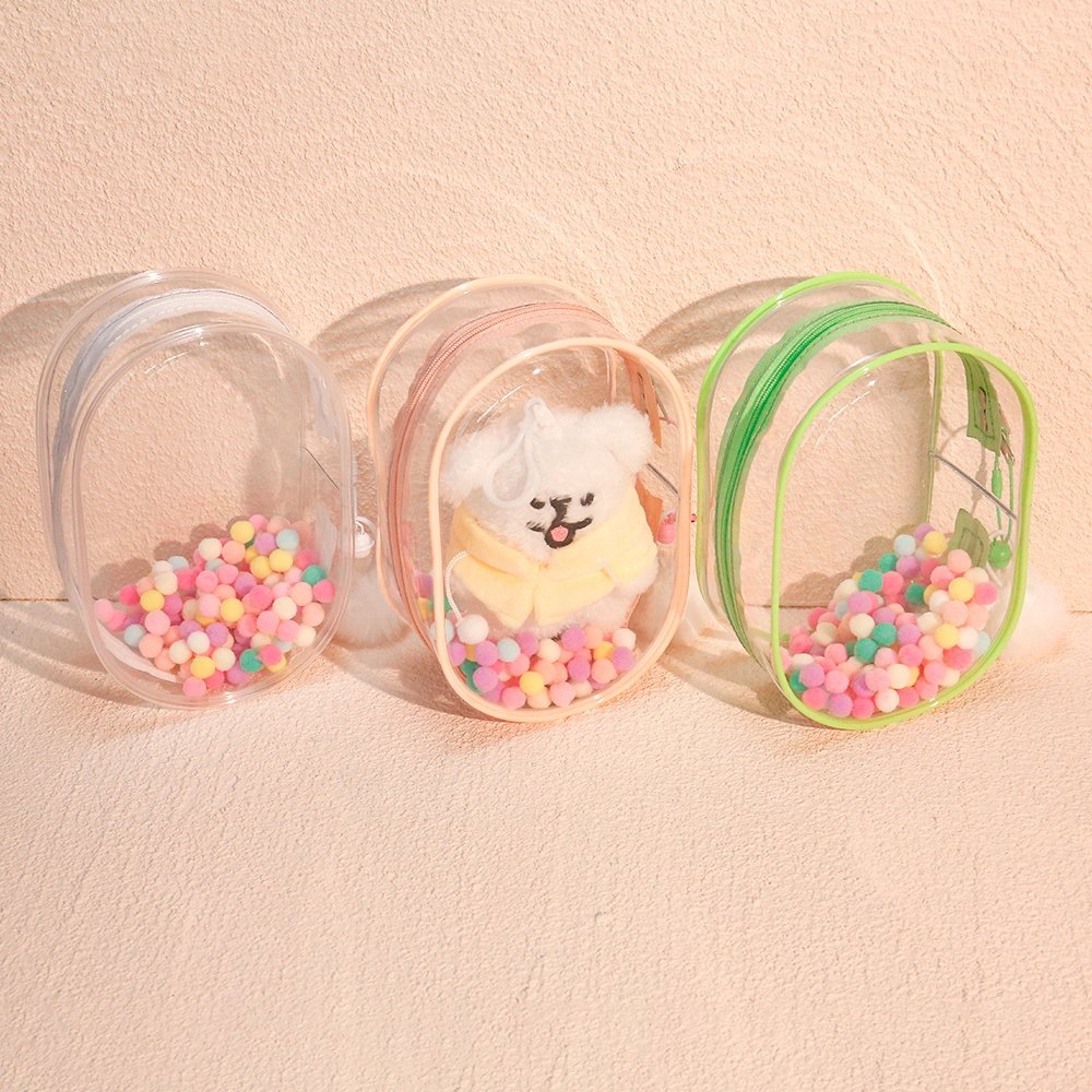 Customize Transparent PVC Bag Keychain Display Bag Mystery Blind Box Case Organizers Random Doll Pouch storage for Girls