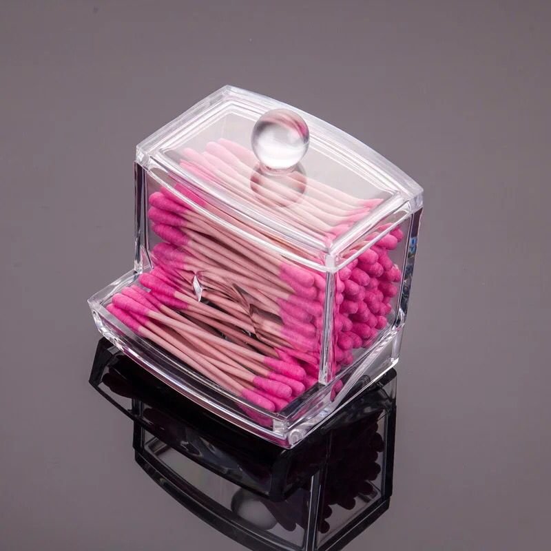 High Quality Clear Acrylic Storage Holder Box Cotton Swab Stick Box Cosmetic Makeup Organizer Case Ear Clean Tools Boxes