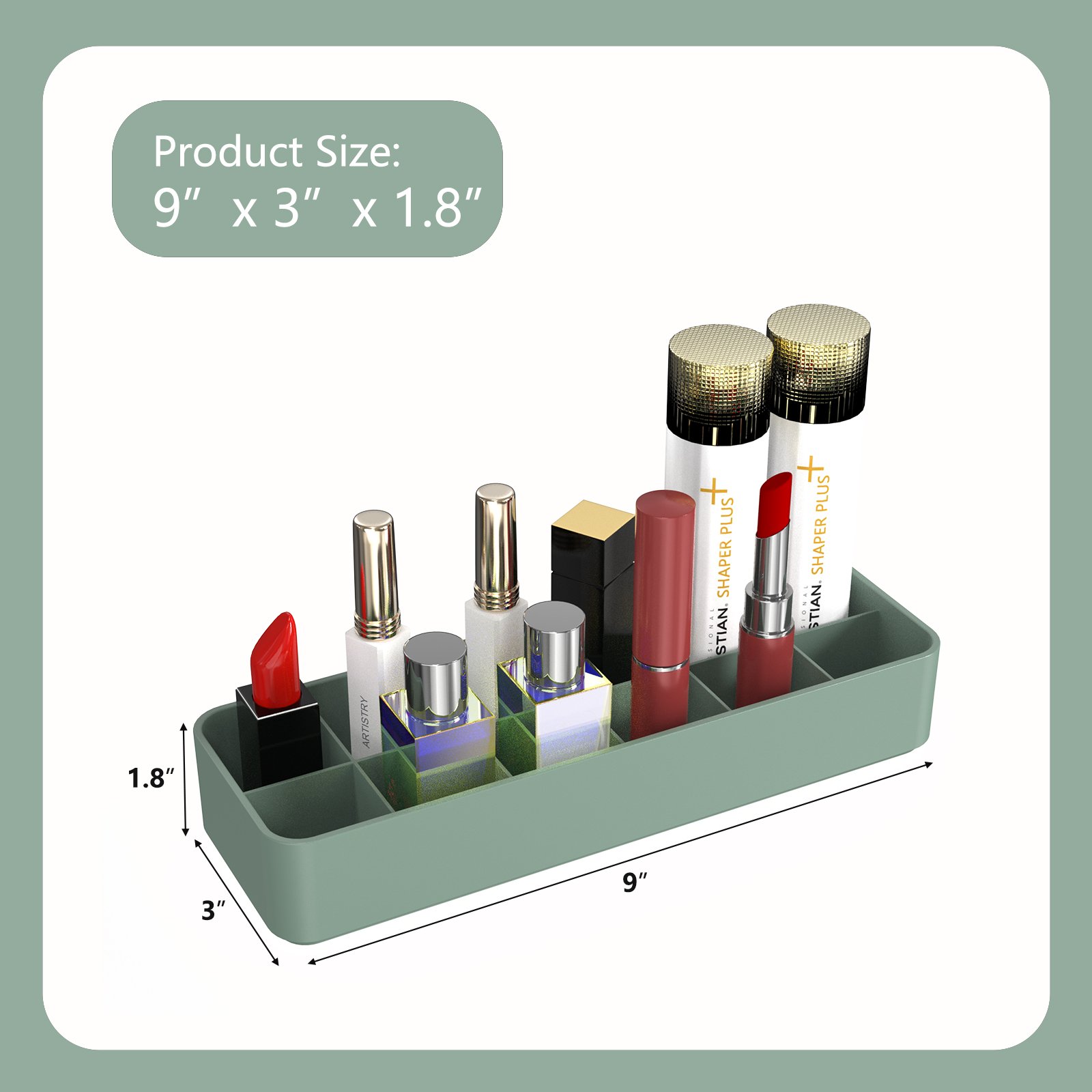 New Travel Makeup Organizer Storage 360 Degree Rotating Desktop Cosmetic Storage Tray Adjustable Plastic Make up Organizer Box