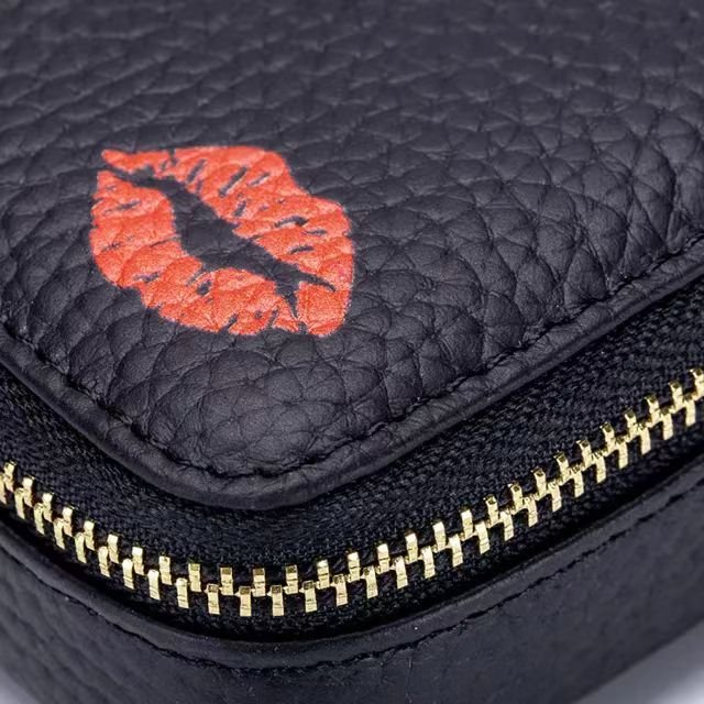 Mini Portable Leather Make Up Lipstick Case Cosmetic Bags Lip Gloss Holder Bag With Mirror For Girls