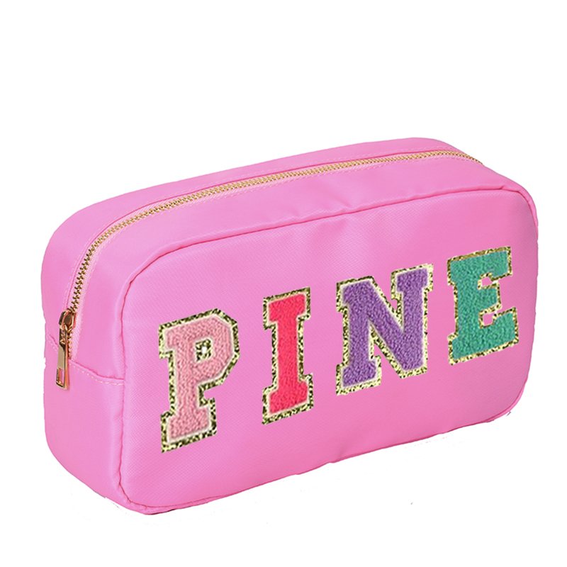 Wholesale In Stock Mint Nylon Makeup Pouches Set S/M/L/XL Four Size In One Set Custom Personal Logo Cosmetic Bag Organize Bag