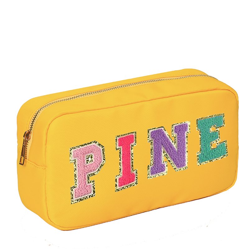 Wholesale In Stock Mint Nylon Makeup Pouches Set S/M/L/XL Four Size In One Set Custom Personal Logo Cosmetic Bag Organize Bag