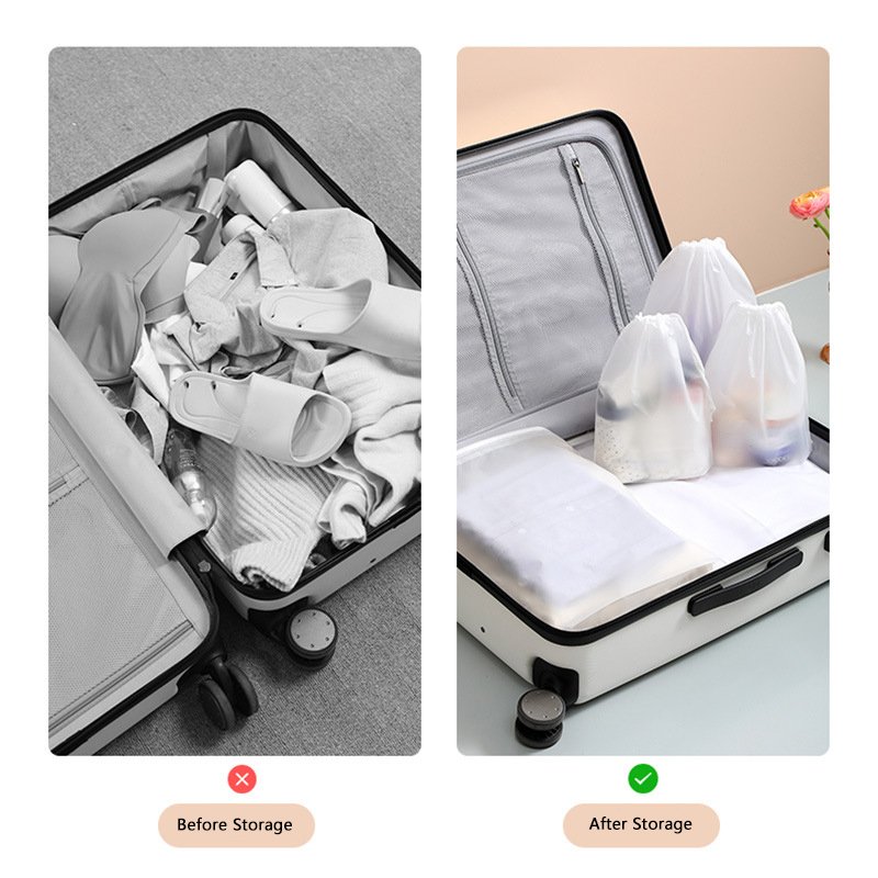 Wholesale Plastic Packaging waterproof travel shoe bag drawstring shoe organize storage bag