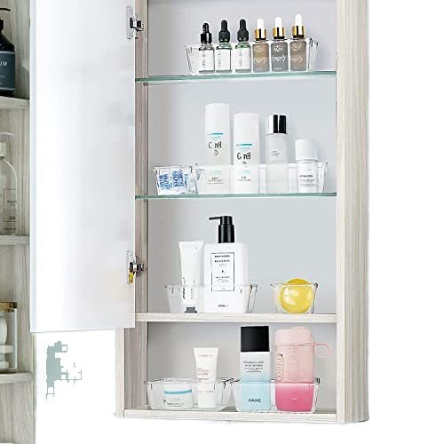 37 PCS Clear Plastic Drawer Organizers Set, 4-Size Versatile Bathroom and Vanity Drawer Organizer Trays, Storage Bins for Makeup