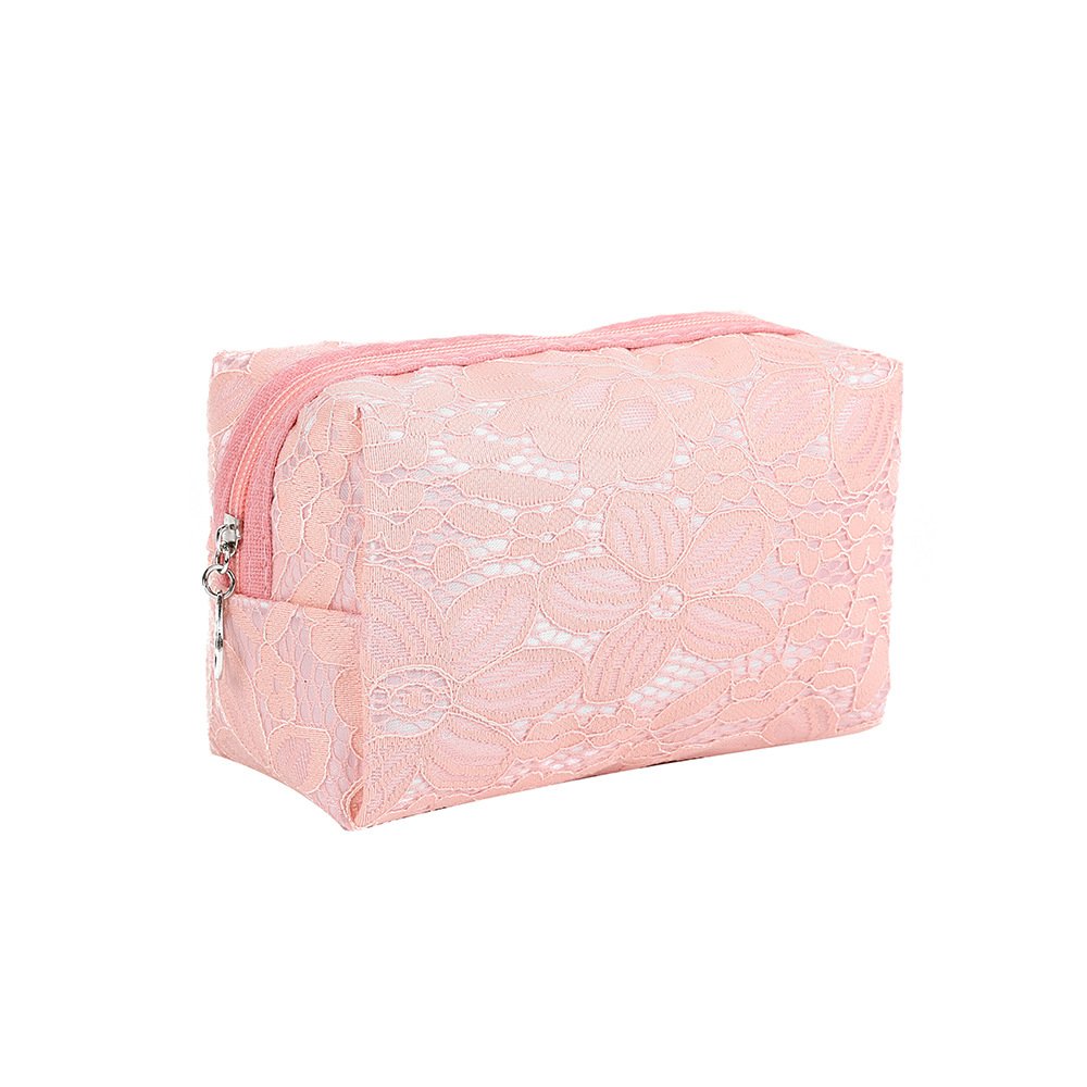 Factory wholesale custom lace flower makeup bag ins Korean style polyester lace octagon bag travel portable storage toiletry bag