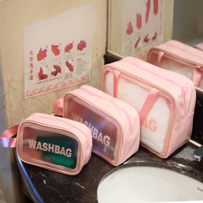 Women Travel Storage Bag Toiletry Organize Waterproof PVC Cosmetic Bag Portable Transparent MakeUp Bag