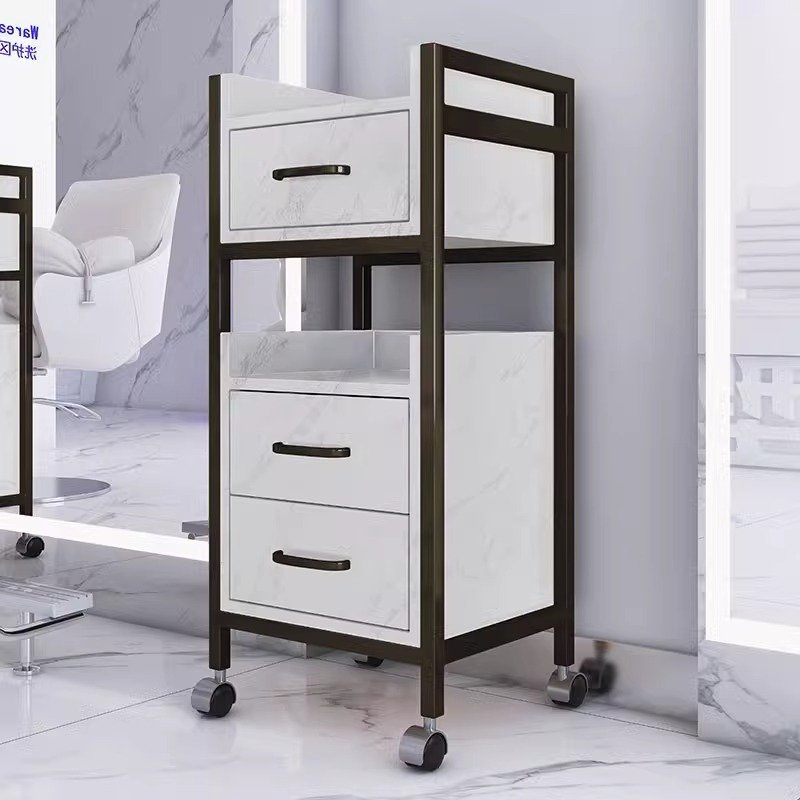 Makeup Saloon Equipment Gold Pink Silver Metal Nail Trolley Case Cart Hair Hairdressing Beauty Salon Trolley
