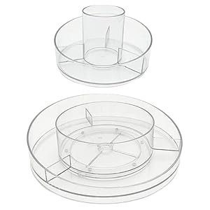 2 Tier Lazy Susan Acrylic Makeup Organizer Tray 360 Rotating Cosmetics Display Case Turntable Makeup Brush eyeshadow holder