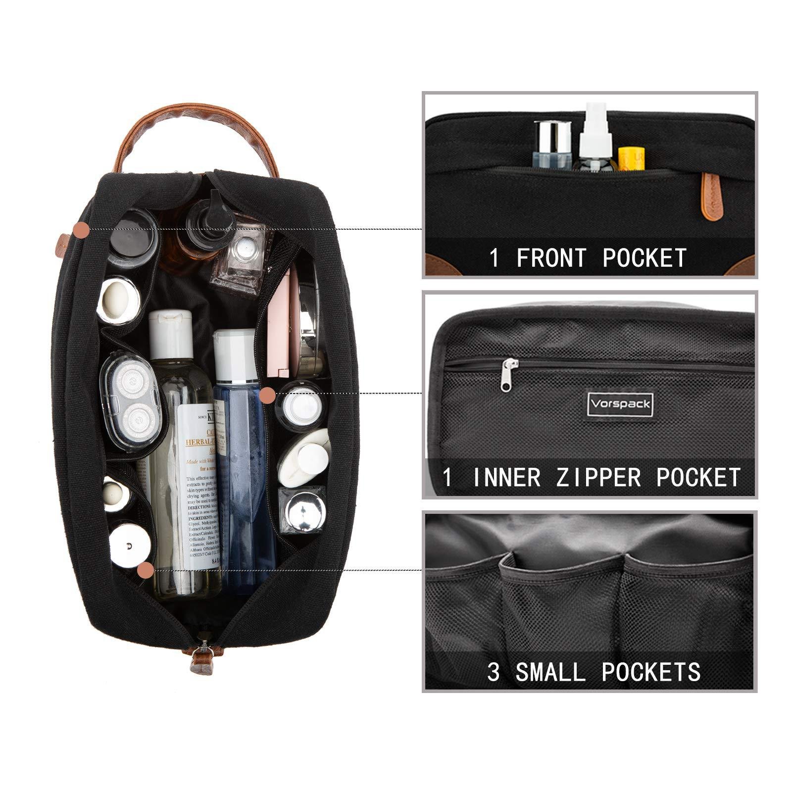 Wholesale Men's Toilet Bag Portable Large Capacity Makeup Bag Handheld Retro Waterproof Canvas PU Leather Storage Bag for Travel