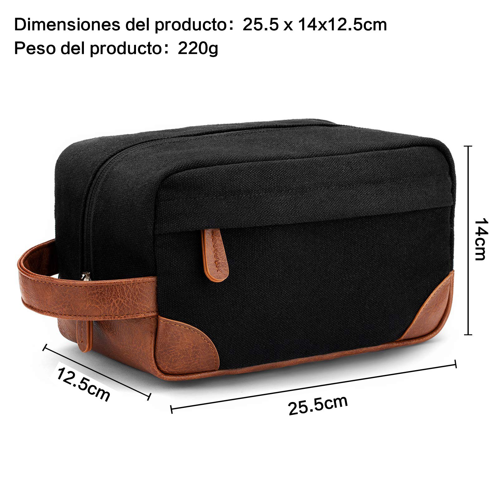Wholesale Men's Toilet Bag Portable Large Capacity Makeup Bag Handheld Retro Waterproof Canvas PU Leather Storage Bag for Travel