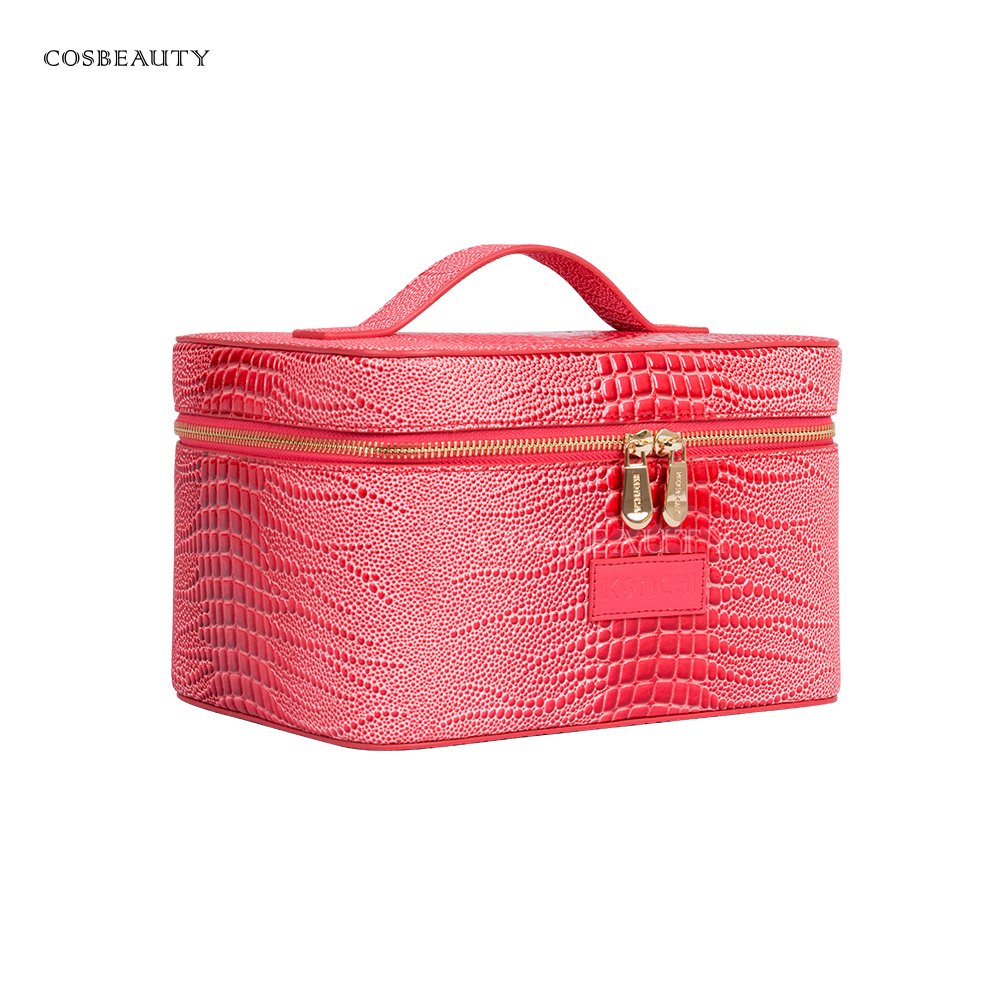 Women Travel Cosmetic Accessories Vanity Box PU Leather Makeup Pouch Custom Makeup Case With Zipper