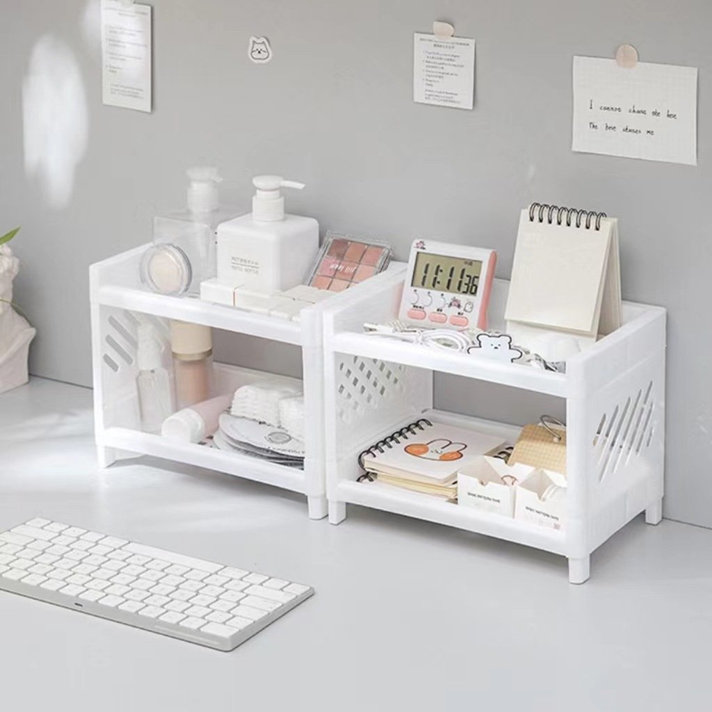 Desktop Storage Box - Cosmetics and Makeup Table Storage - Mini Storage Rack - Makeup Organizer for Office School Home