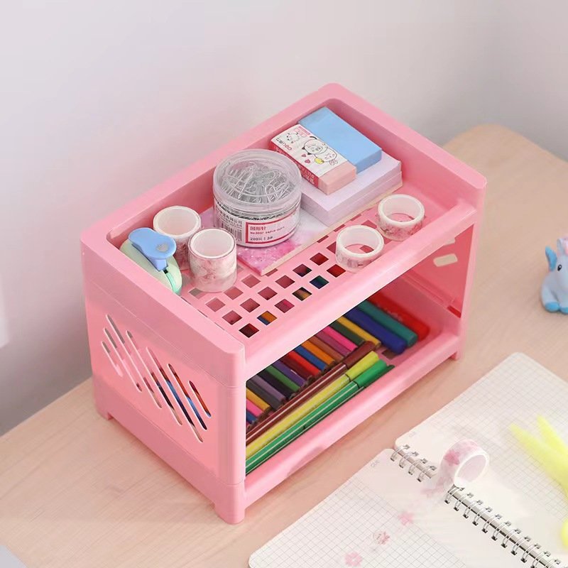 Desktop Storage Box - Cosmetics and Makeup Table Storage - Mini Storage Rack - Makeup Organizer for Office School Home
