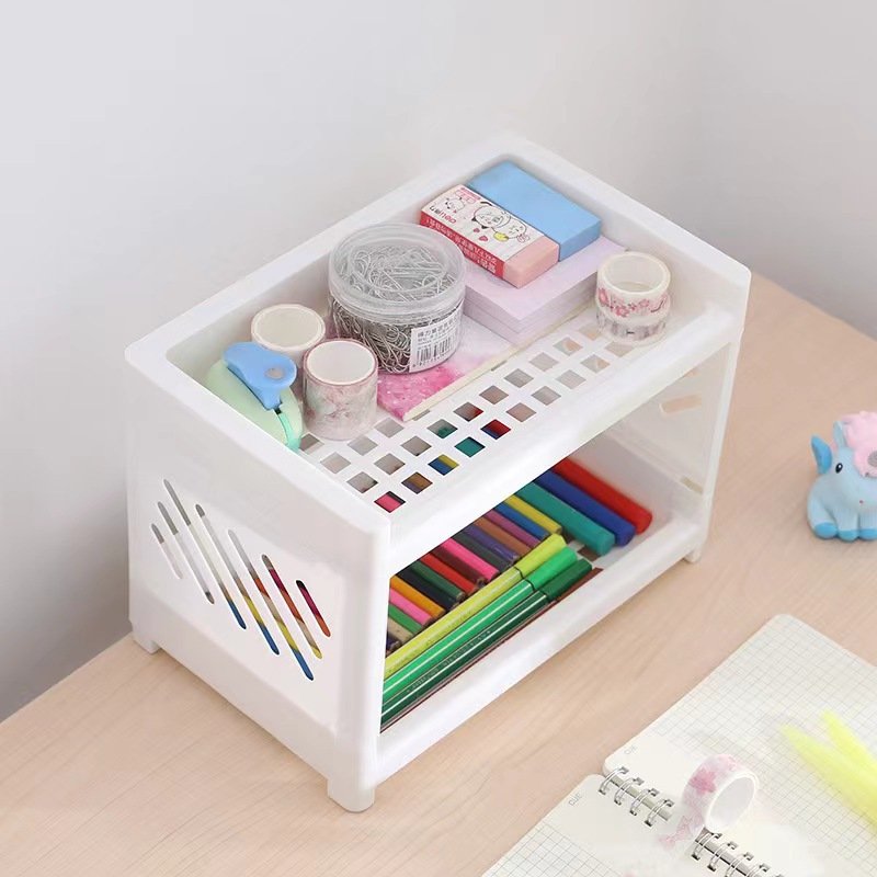 Desktop Storage Box - Cosmetics and Makeup Table Storage - Mini Storage Rack - Makeup Organizer for Office School Home