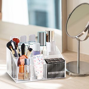 Acrylic Desk Organizer With 7 Compartments , Ablink Desk Drawer Organizers and Accessories, Pen Holder for Office
