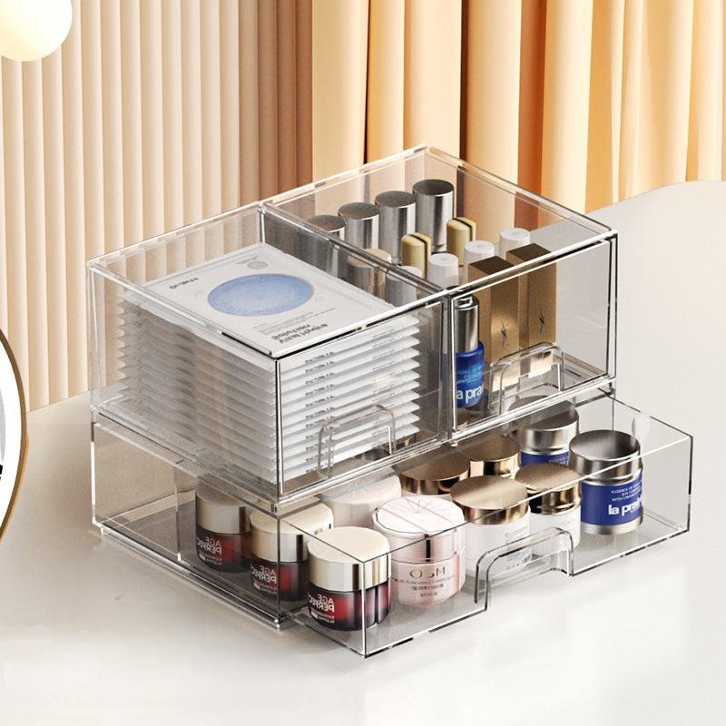 Bathroom Cabinet Clear Pull Out Drawer Makeup Storage Bins Cosmetic Organizer Drawer Set
