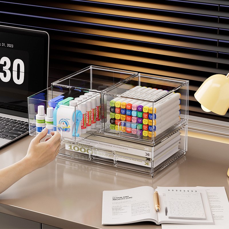 Bathroom Cabinet Clear Pull Out Drawer Makeup Storage Bins Cosmetic Organizer Drawer Set