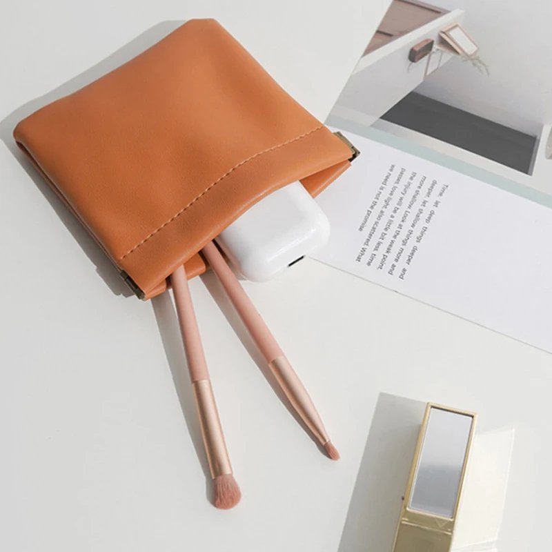 Pu Earphone Bag Mini Portable Leather Earphone Bag Headphone Accessories Storage Mini Earbuds Package Case For Cable