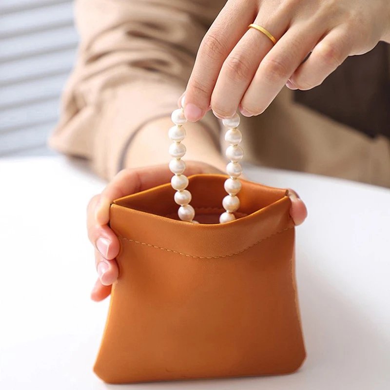 Pu Earphone Bag Mini Portable Leather Earphone Bag Headphone Accessories Storage Mini Earbuds Package Case For Cable