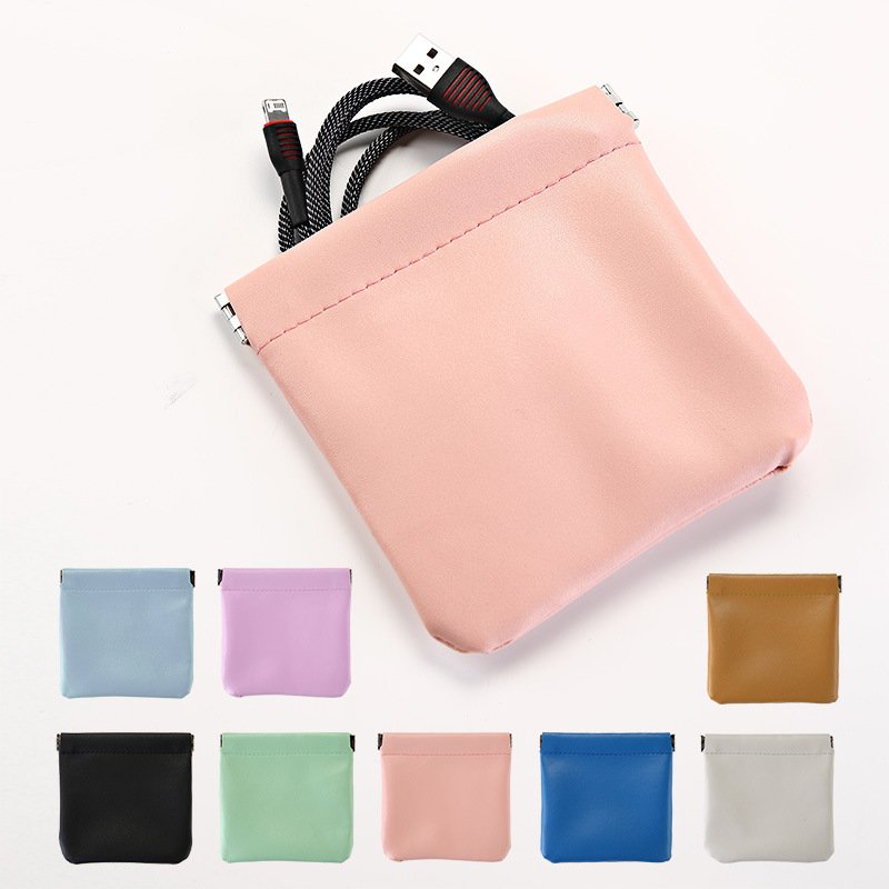 Pu Earphone Bag Mini Portable Leather Earphone Bag Headphone Accessories Storage Mini Earbuds Package Case For Cable
