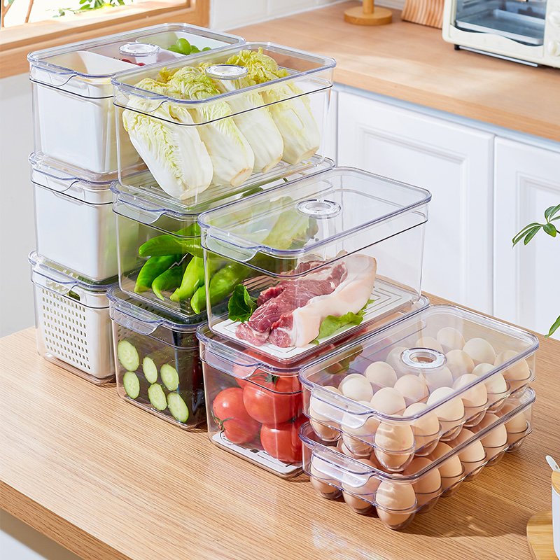 2024 Kitchen accessories Stackable Storage Box Container Refrigerator Drawer Fridge Storage Organizer