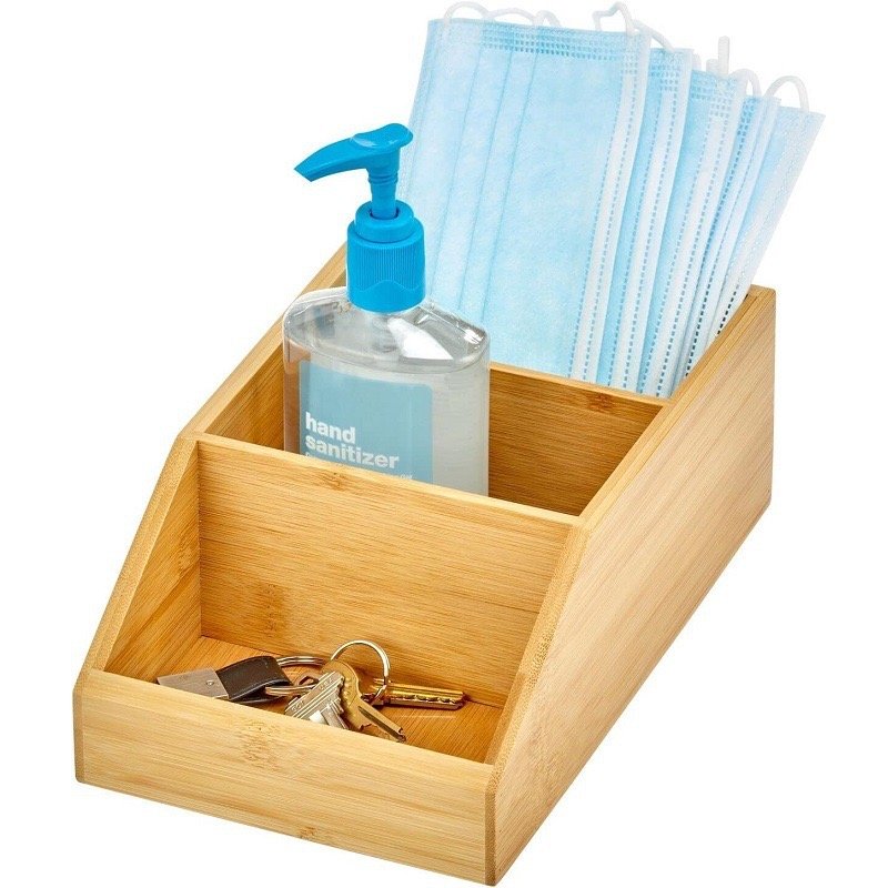 cheap multi-functional custom wooden kitchen office bathroom makeup desktop desk drawer bamboo organizer storage box