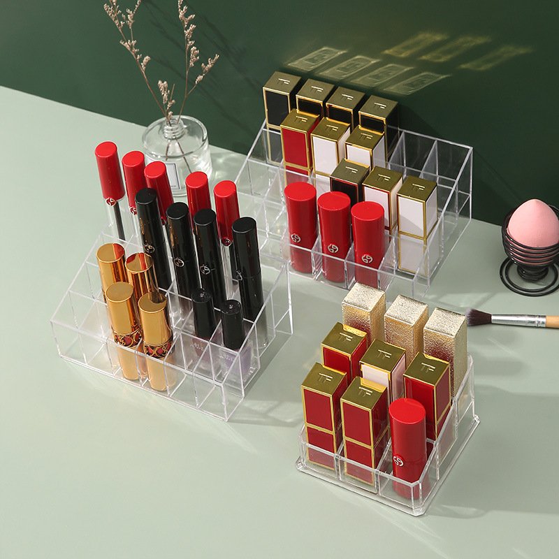 2023 Clear Acrylic Cosmetic Makeup Organizer Lipstick Rack Lip Gloss Holder