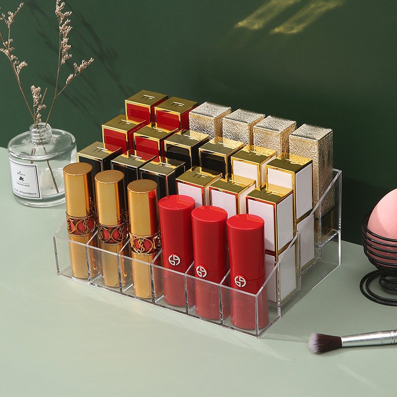 2023 Clear Acrylic Cosmetic Makeup Organizer Lipstick Rack Lip Gloss Holder